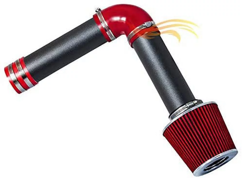RW SERIES - MATTE BLACK PIPE RED - SHORT RAM INTAKE Compatible For 04-08 ACURA TL/RL