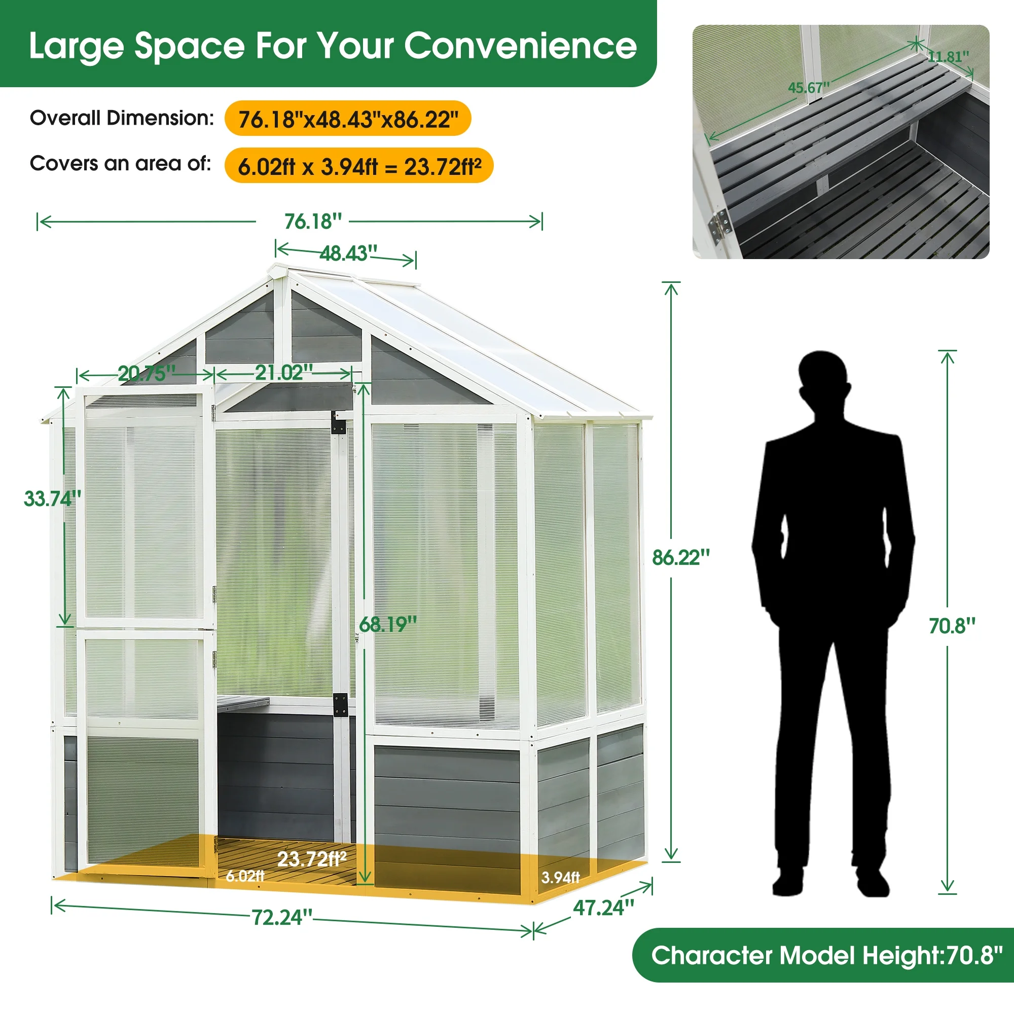 Sturdy Polycarbonate Greenhouse - Spacious Growth Environment