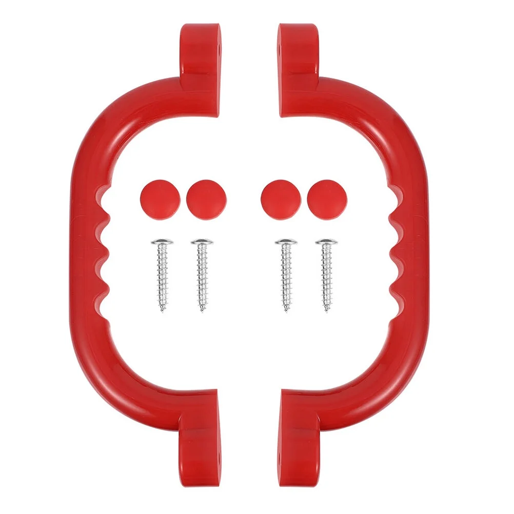 Qumonin Red Non-Slip Playground Safety Handles for Swing Sets & Barn Doors