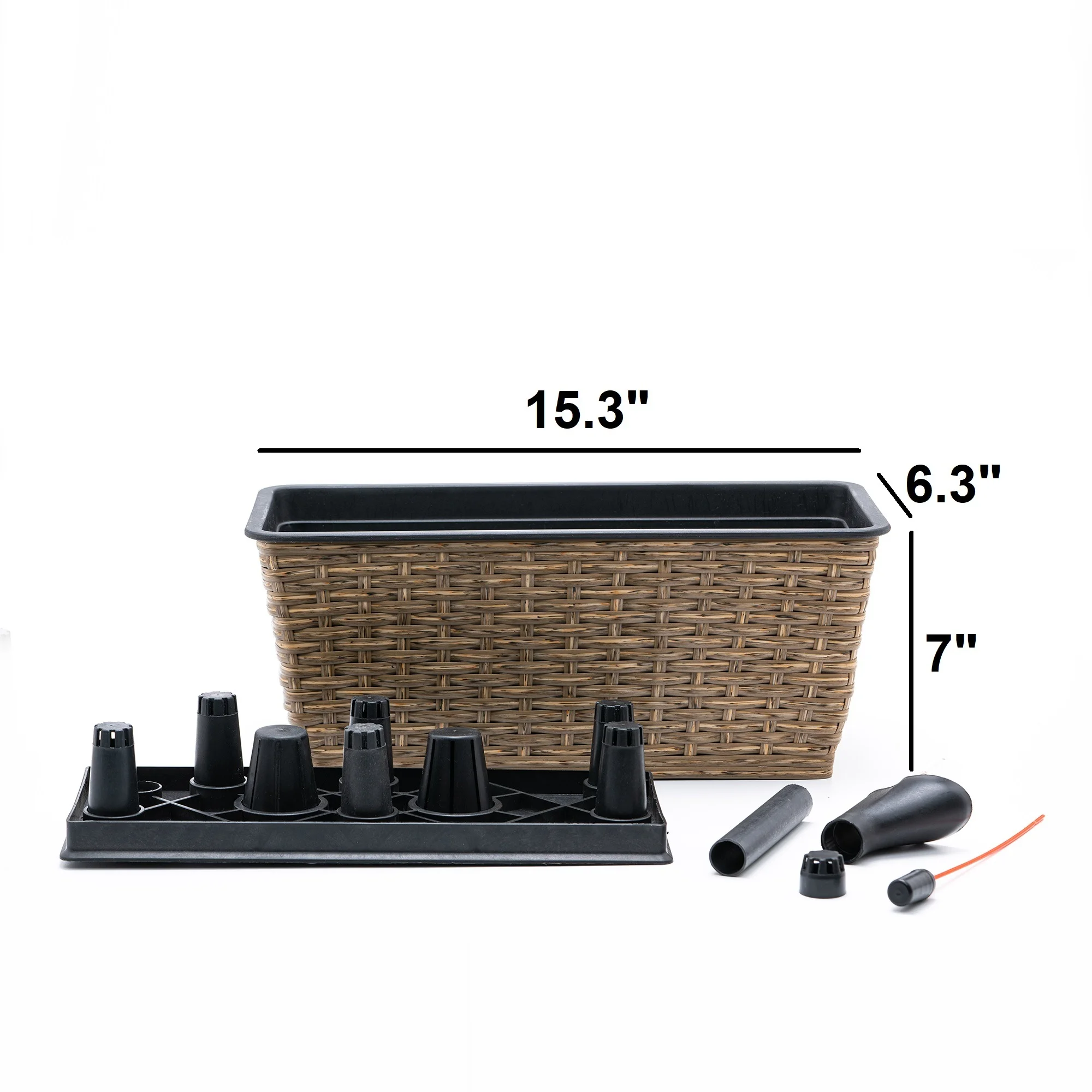 Smart Self-watering Wicker Planter 2-Pack - 2-Pack - 5.6 - Elevate your garden with eco-friendly wicker planters!