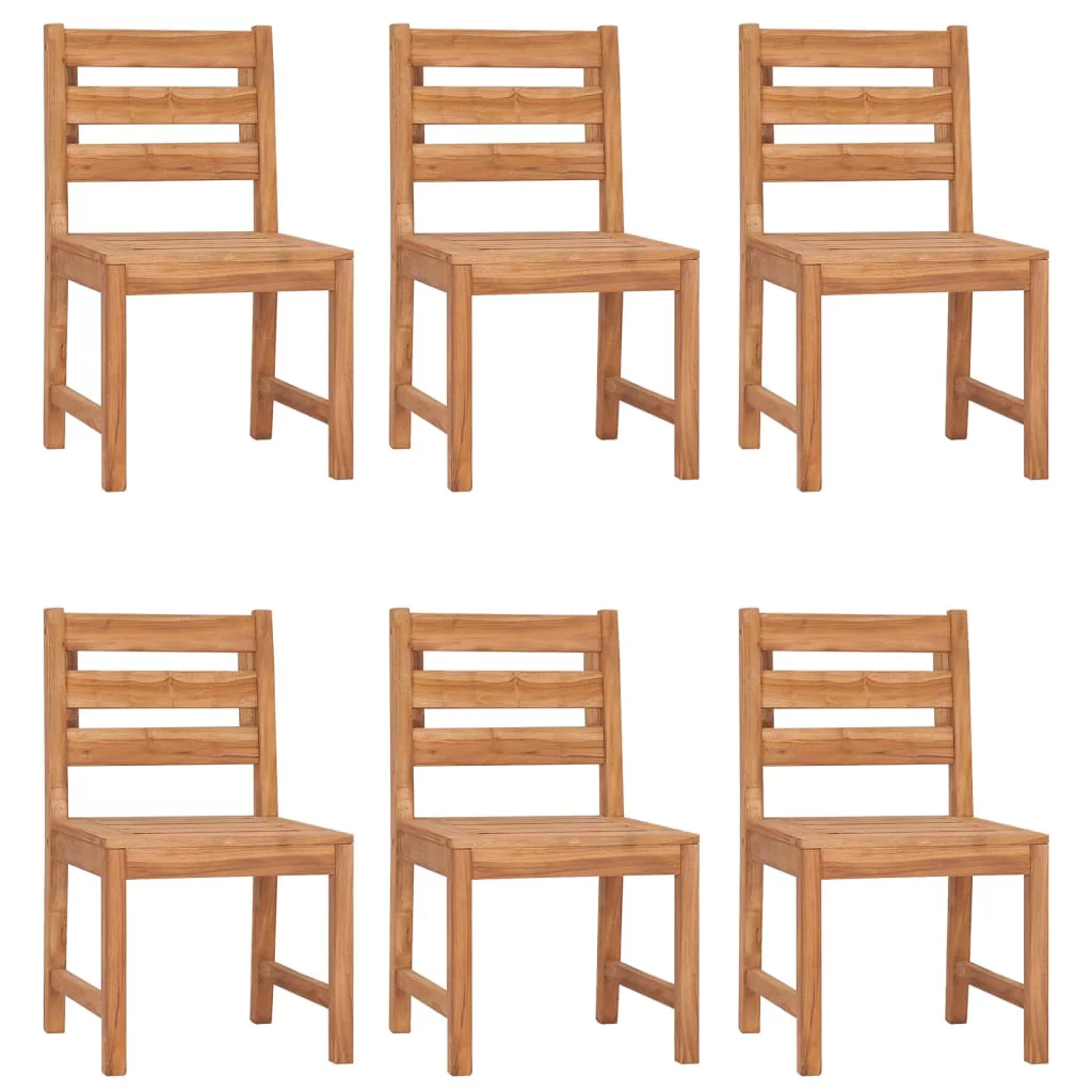 Dcenta Patio Chairs 6 pcs Solid Wood Teak