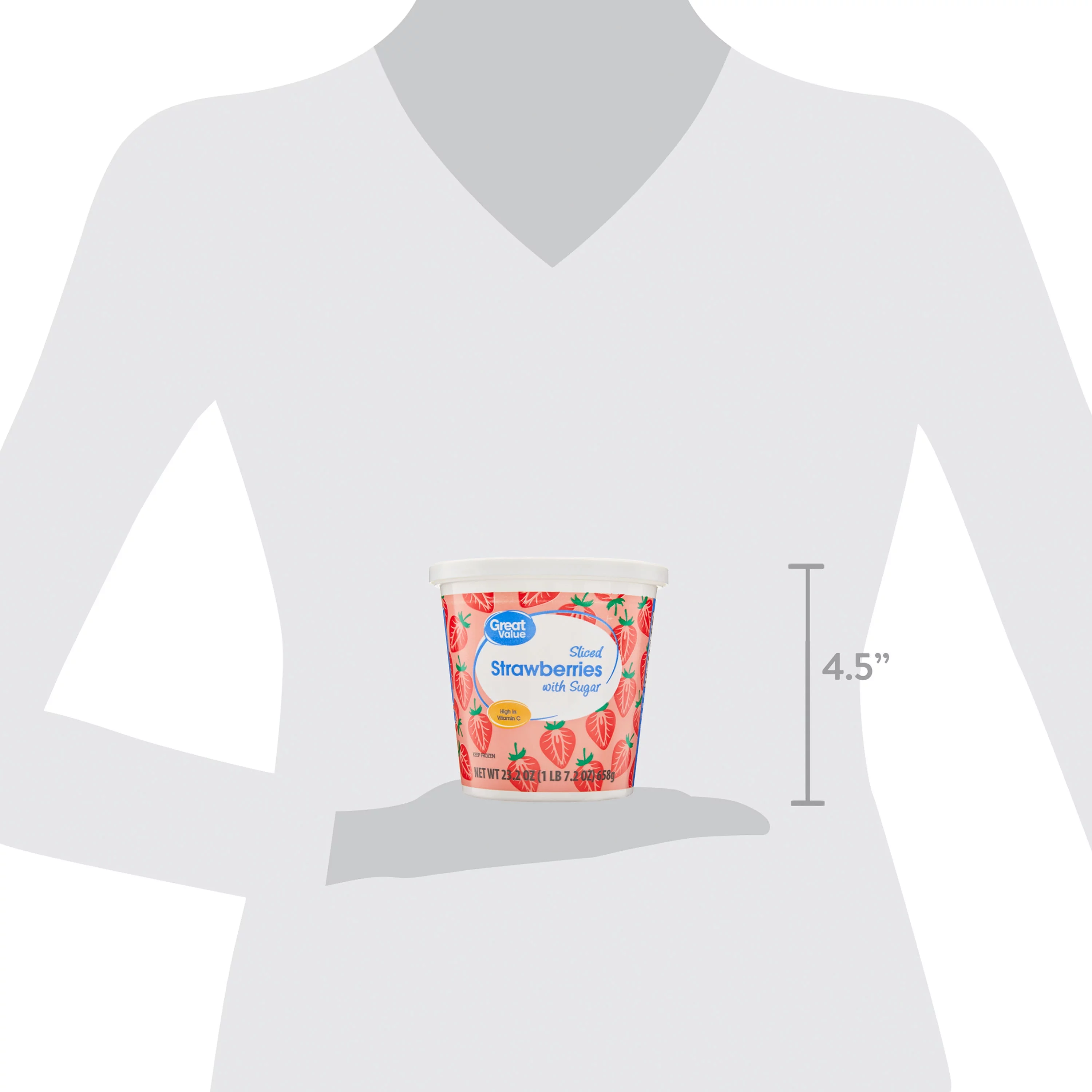 Great Value Sliced Strawberries with Sugar, 23.2 oz (Frozen)