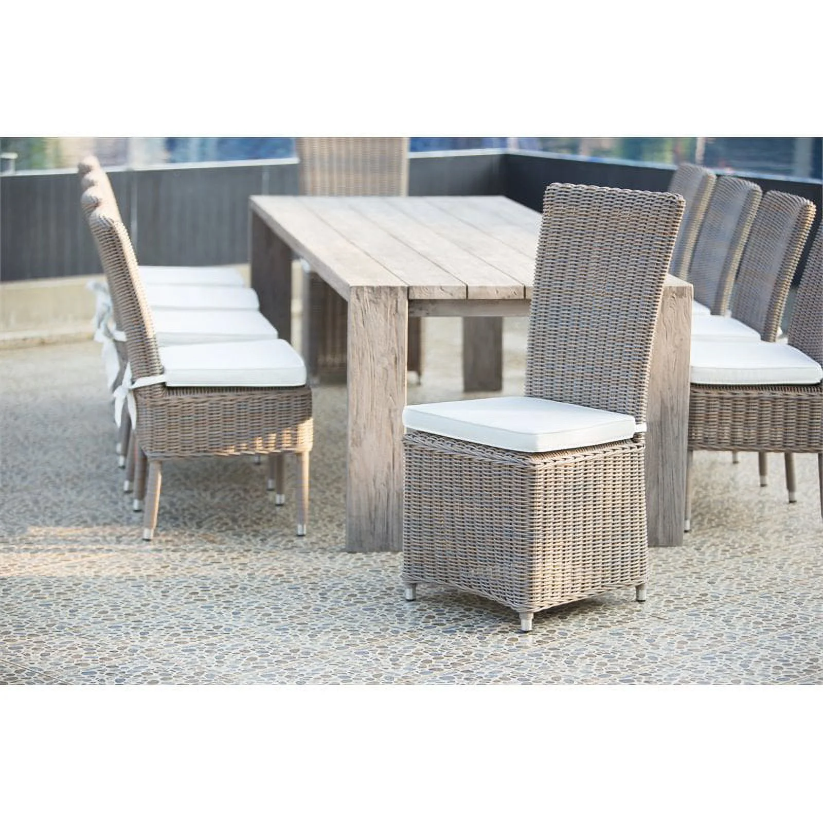 Padma's Plantation Nico Aluminum Patio Cushion Chair in Kubu Gray