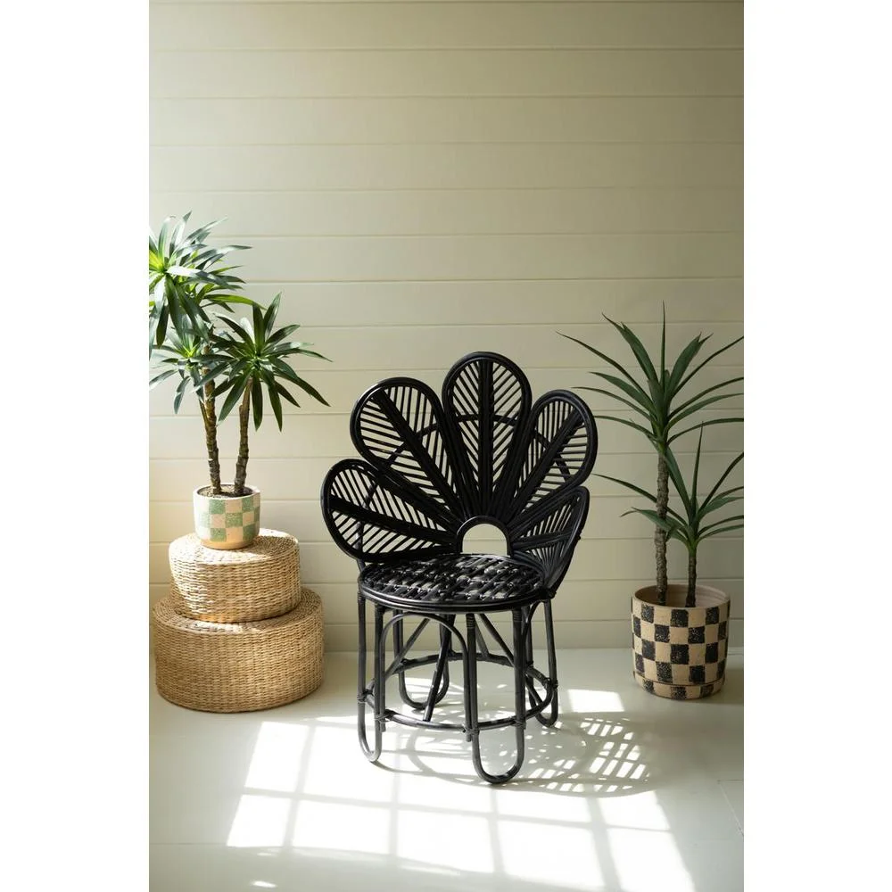 Kalalou Inc Flower Cane Chair - Black