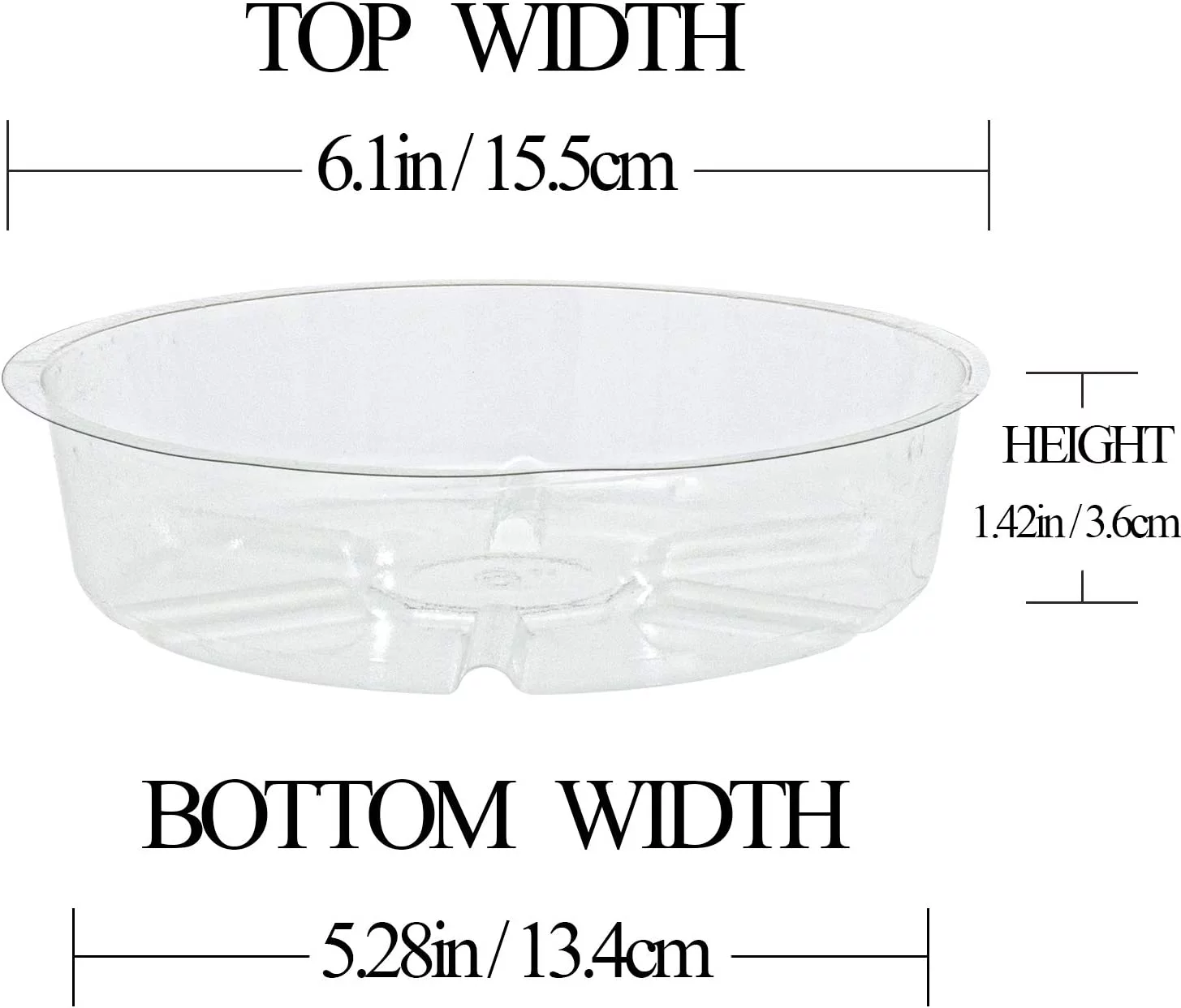 OAKBAY 10 Pieces of 6 Inch Clear Plastic Plant Saucer Drip Trays for pots (6