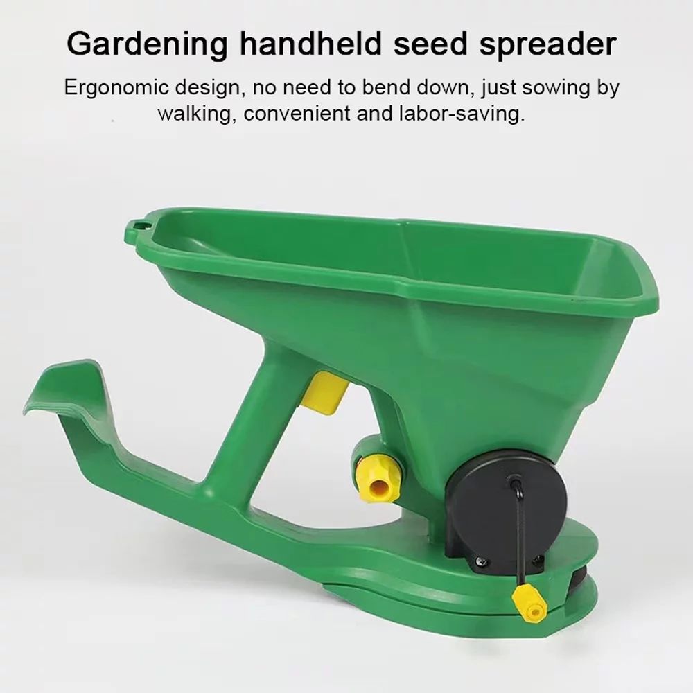 Docooler Gardening Handheld Seed Spreader Portable Manual Seeder 1.5L Capacity  with 5 Gears Adjustable for Sowing Fertilizing Melting Snow for Garden Lawn Small Farm