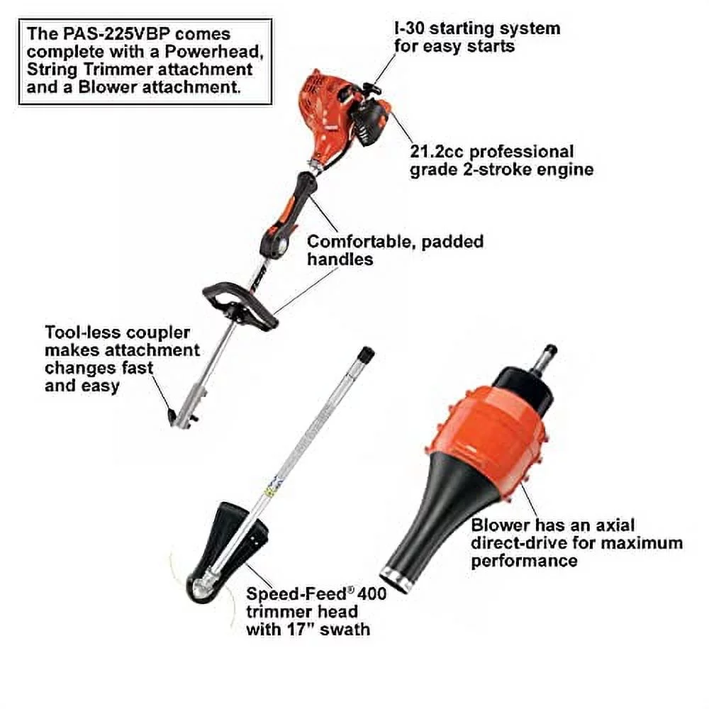 ECHO PAS225VPB 22CC SPLIT SHAFT TRIMMER BLOWER