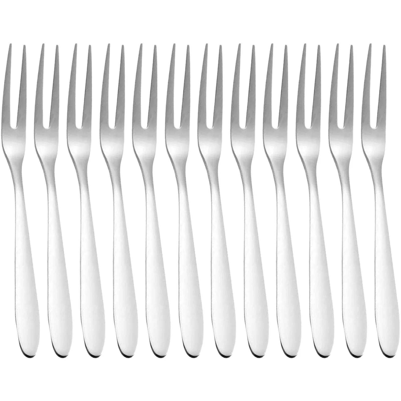 12 Piece Dessert Forks Stainless Steel Mini Fruit Cake Tasting Forks Fork 5.1 Inch for Birthday Party Wedding Restaurant round Table Dining Set for 10 Small Mats for Tables Small Dining Table