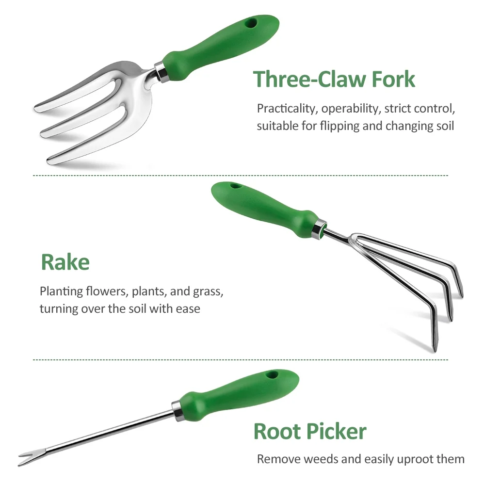 Anself Garden Tools Set, 11PCS Heavy Duty Garden Tool Kit,Gardening Tools Gifts for Women and Men