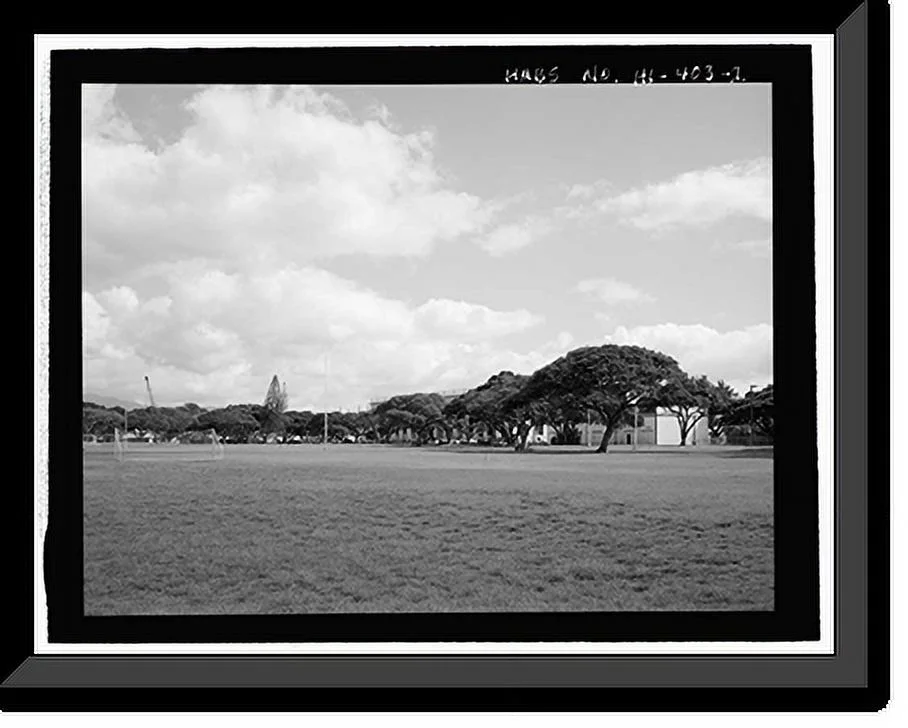 Historic Framed Print, U.S. Naval Base, Pearl Harbor, Gymnasium & Theater, Neville Way, Pearl Harbor, Honolulu County, HI - 2, 17-7/8