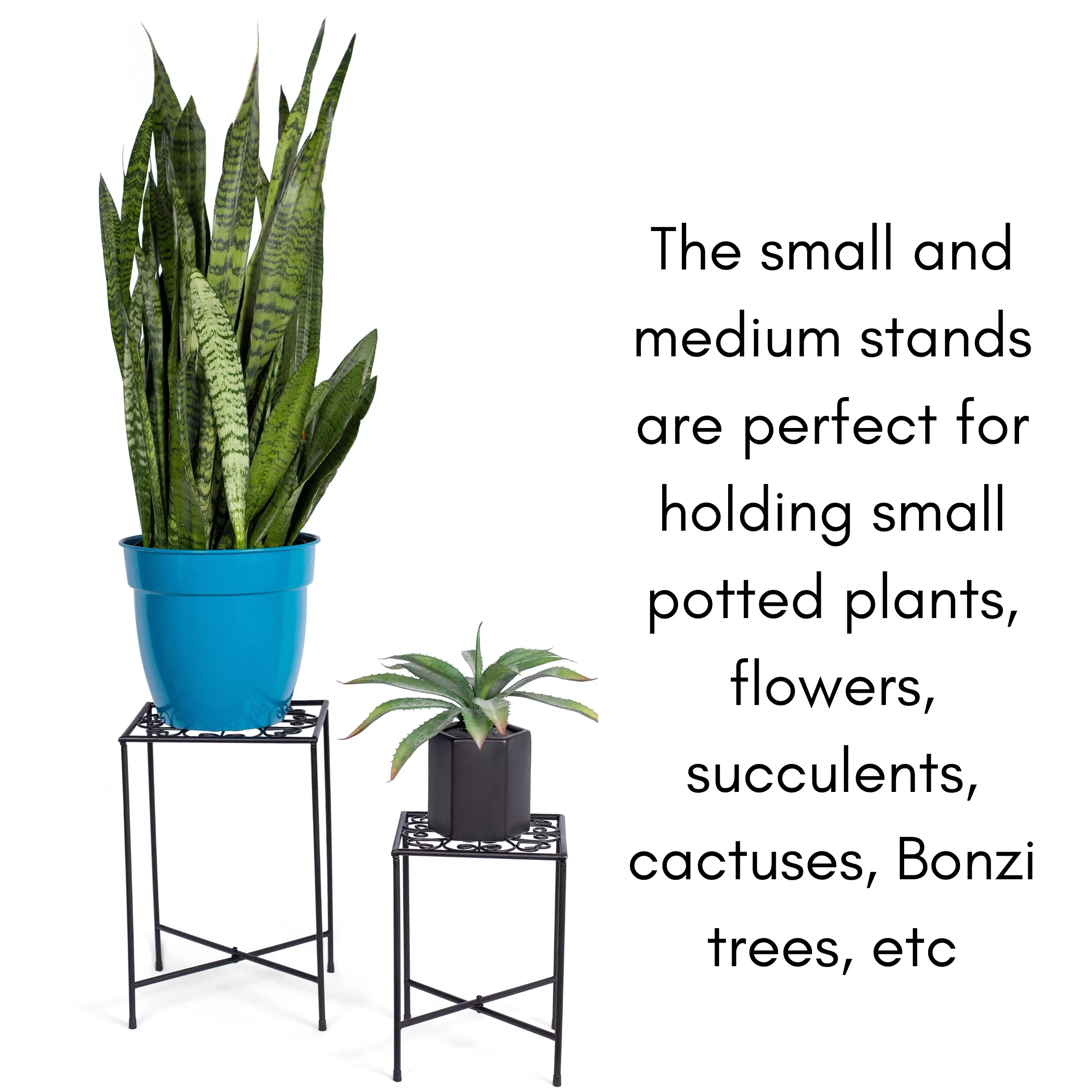 BirdRock Home Metal Plant Stands - Set of 2 - Small & Medium Size