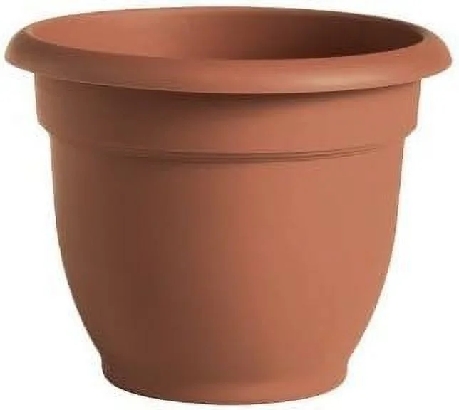 Ariana Planter, Plastic, Self-Watering, Bell Shape, Terra Cotta, 8-In.