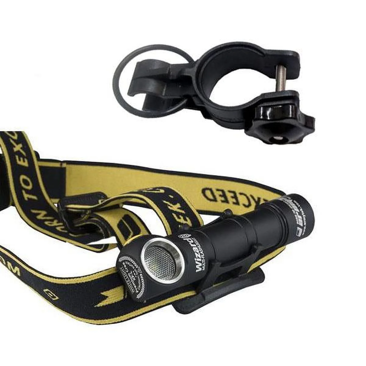 Combo: Armytek Wizard v3 XP-L CW USB Rechargeable Headlamp -1250Lm w/3200mAh Battery Included +Bike Mount