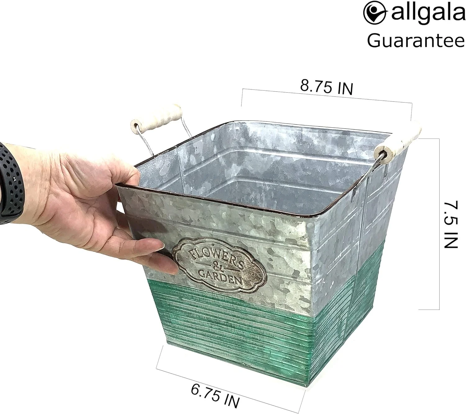 Galvanized Planter Indoor and Outdoor Decoration-Square-9