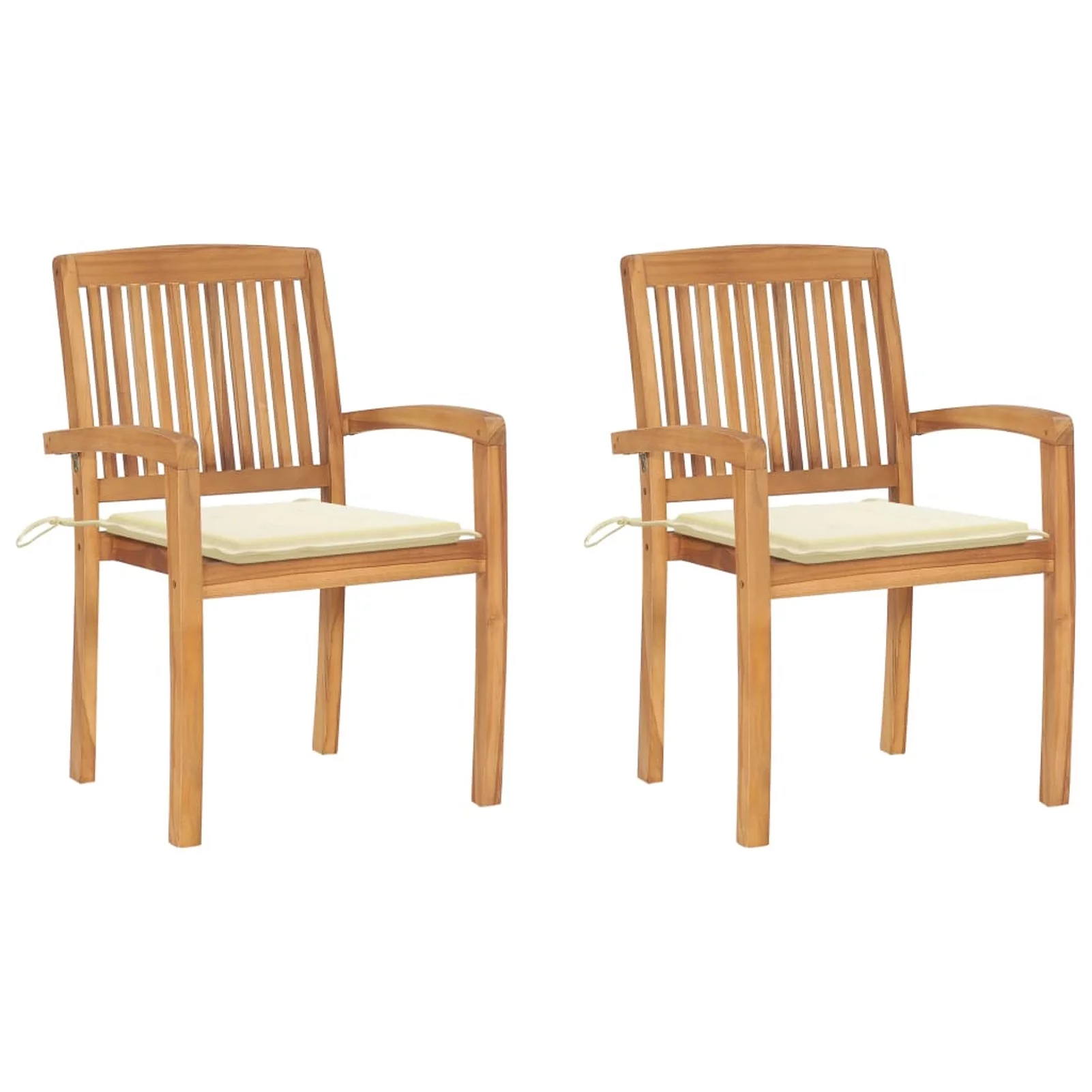 Irfora Patio Chairs 2 pcs with Cushions Solid Teak Wood