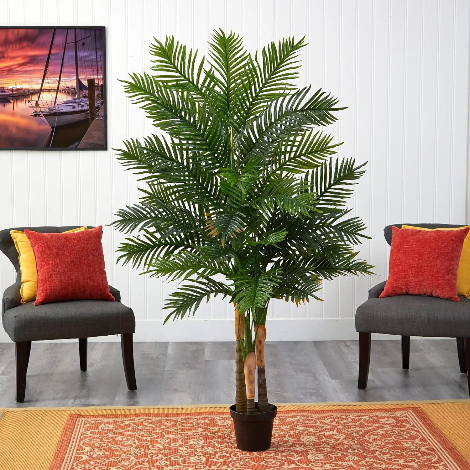 YANRUI 6ft. Areca Palm Artificial Tree (Real Touch)