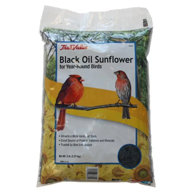 JRK Seed & Turf Supply 164628 True Value 5 lbs Sunflower Bird Seed, Black