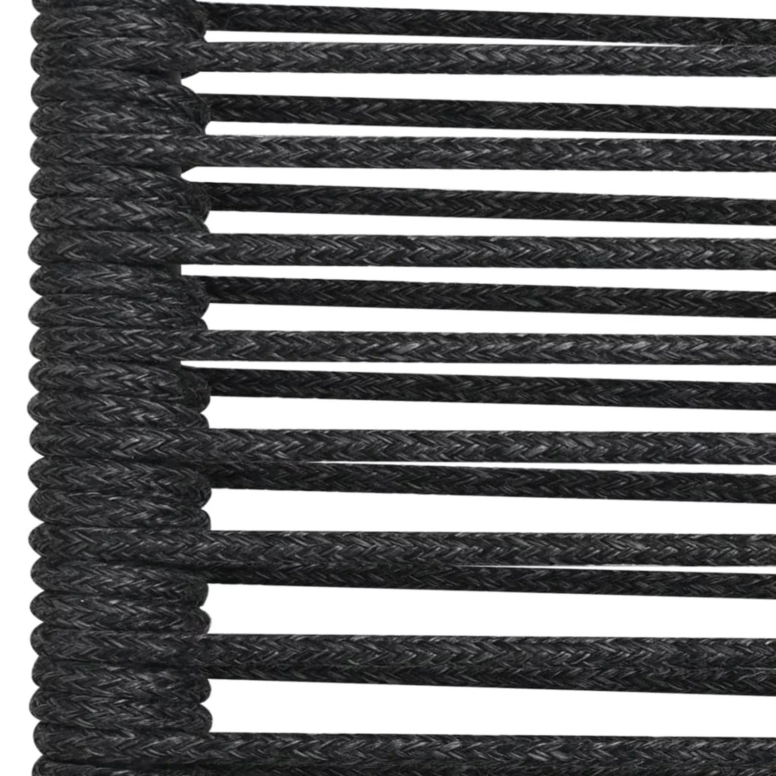 moobody 5 Piece Patio Dining Set Cotton Rope and Steel Black