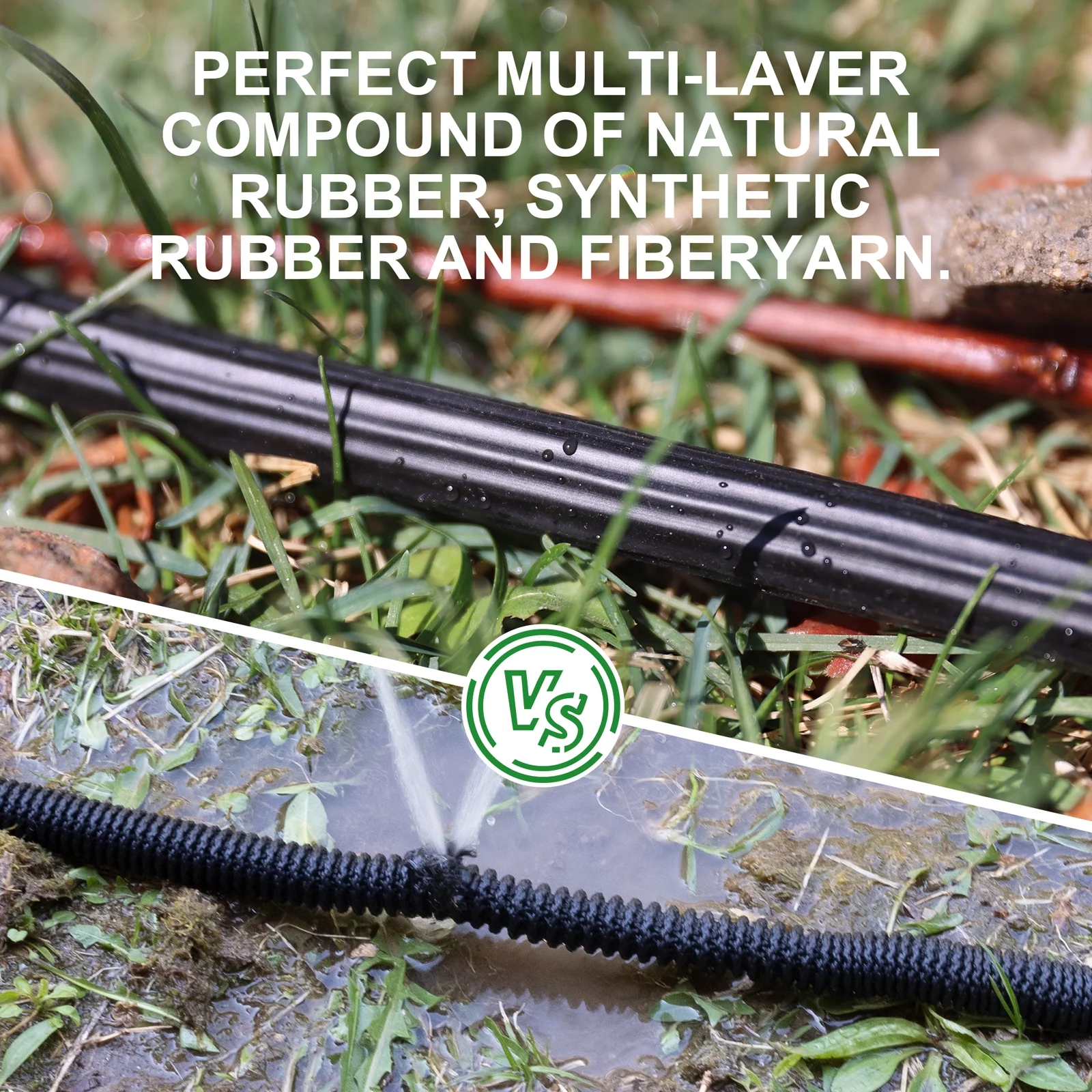 Kepagard Expandable Garden Hose 25ft Light Duty Water Hoses with Spray Nozzle Black