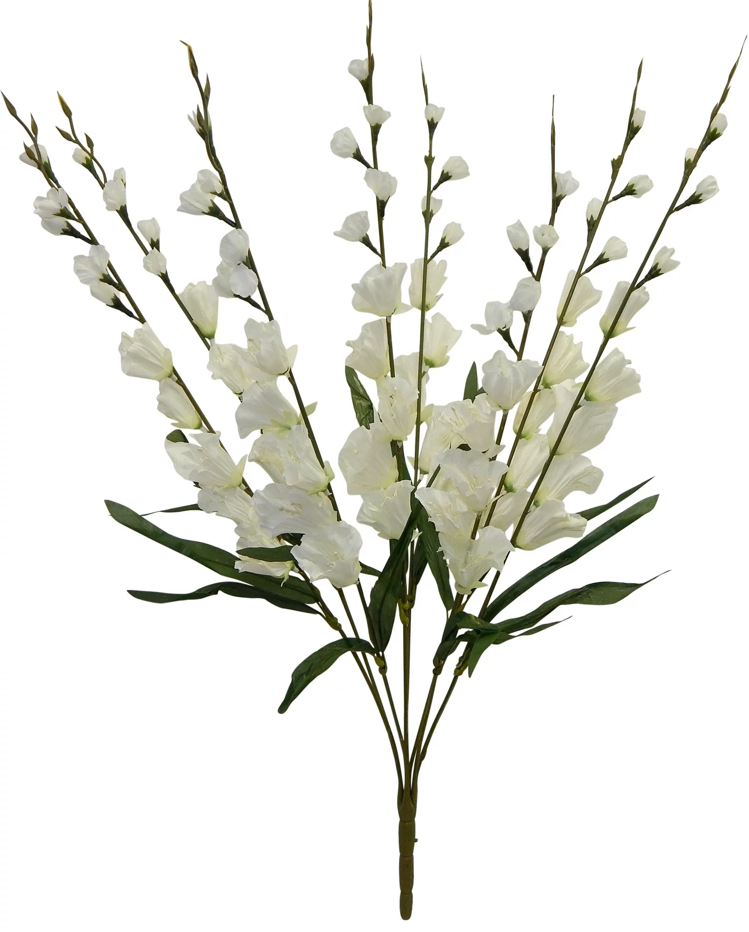 Off-White Bells of Ireland 32in Artificial Polysilk Faux Fake Flower Shell Flower Bush for Craft Garden Outdoor Bouquet Arrangement Ceremony Wedding Arch Floral Wall Aisle Decor (Off-White, Set of 2)