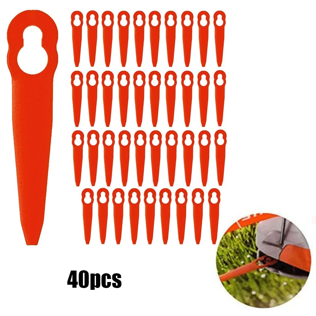 Sufanic 40Pcs Plastic Blades Replacement Trimmer Plastic Blades for STIHL FSA 45 Cordless Grass Trimmer Tool