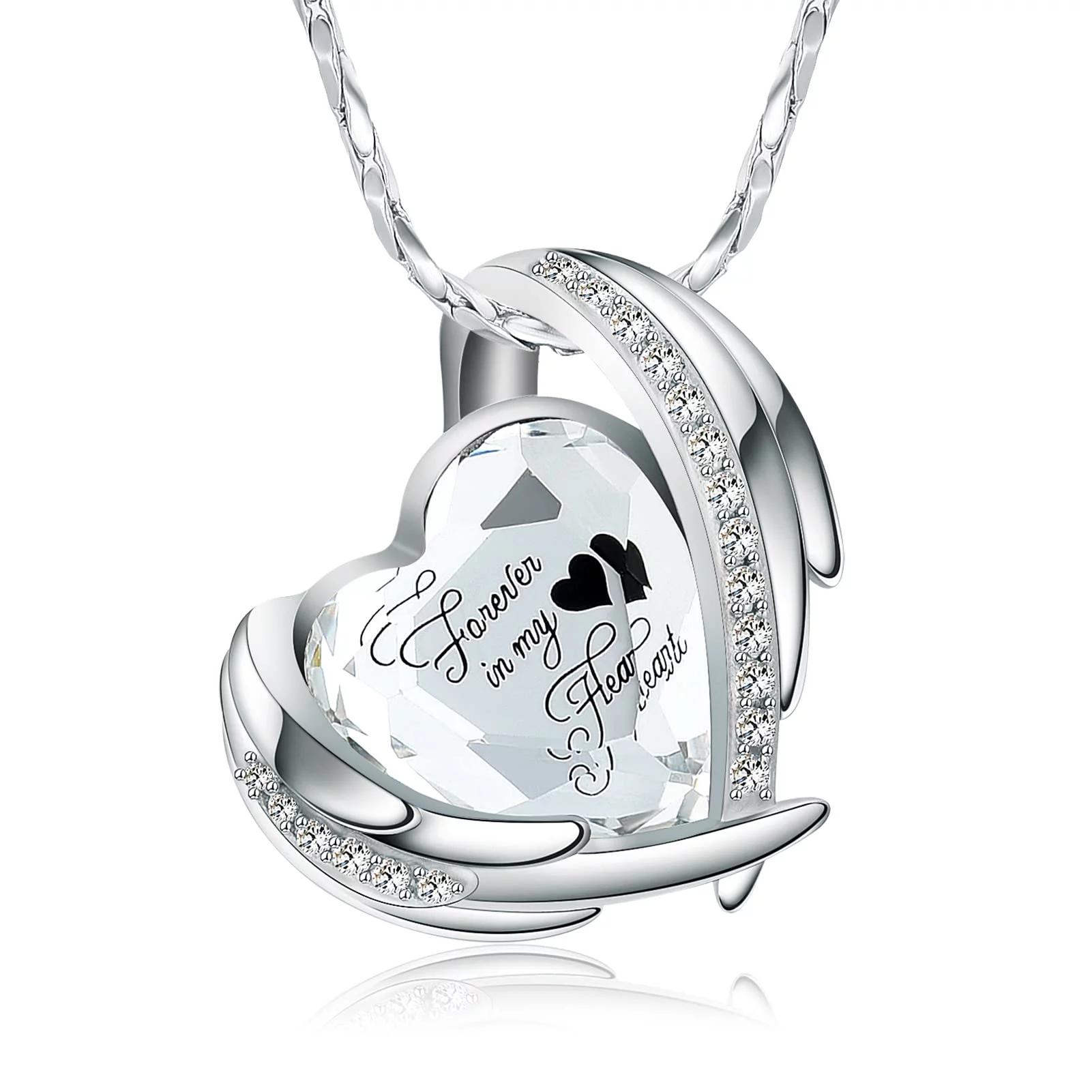 Crystal Heart Urn Necklaces for Ash Holder Cremation Jewelry for Ash Urn Pendant Locket for Human Ash Forever in My Heart ♥ for Women