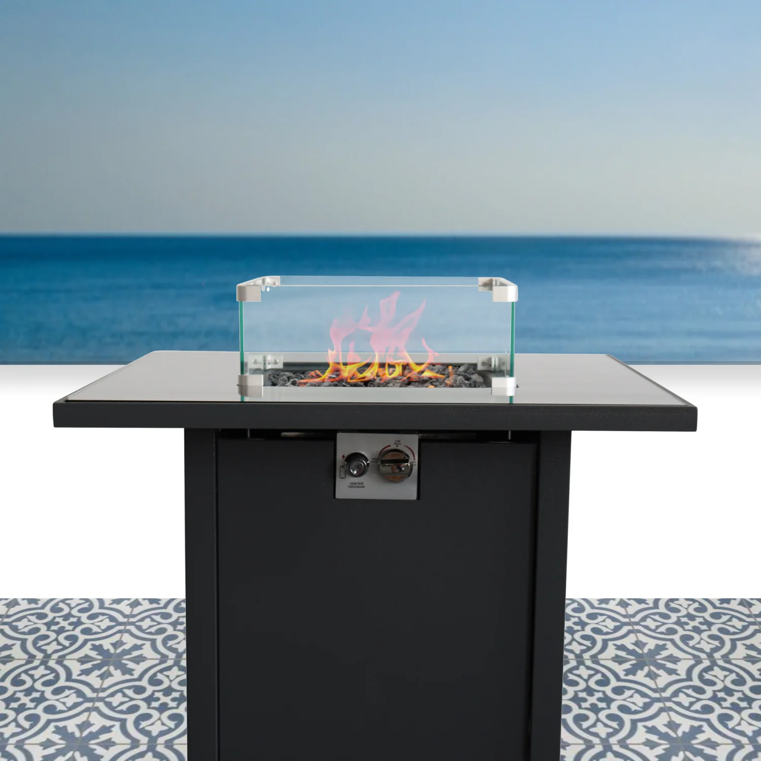 Living Source international 30 Inch Steel Black Color Outdoor Fire Pit for Family Garden Backyard  Stylish and Durable Fireplace for Outdoor Living Spaces