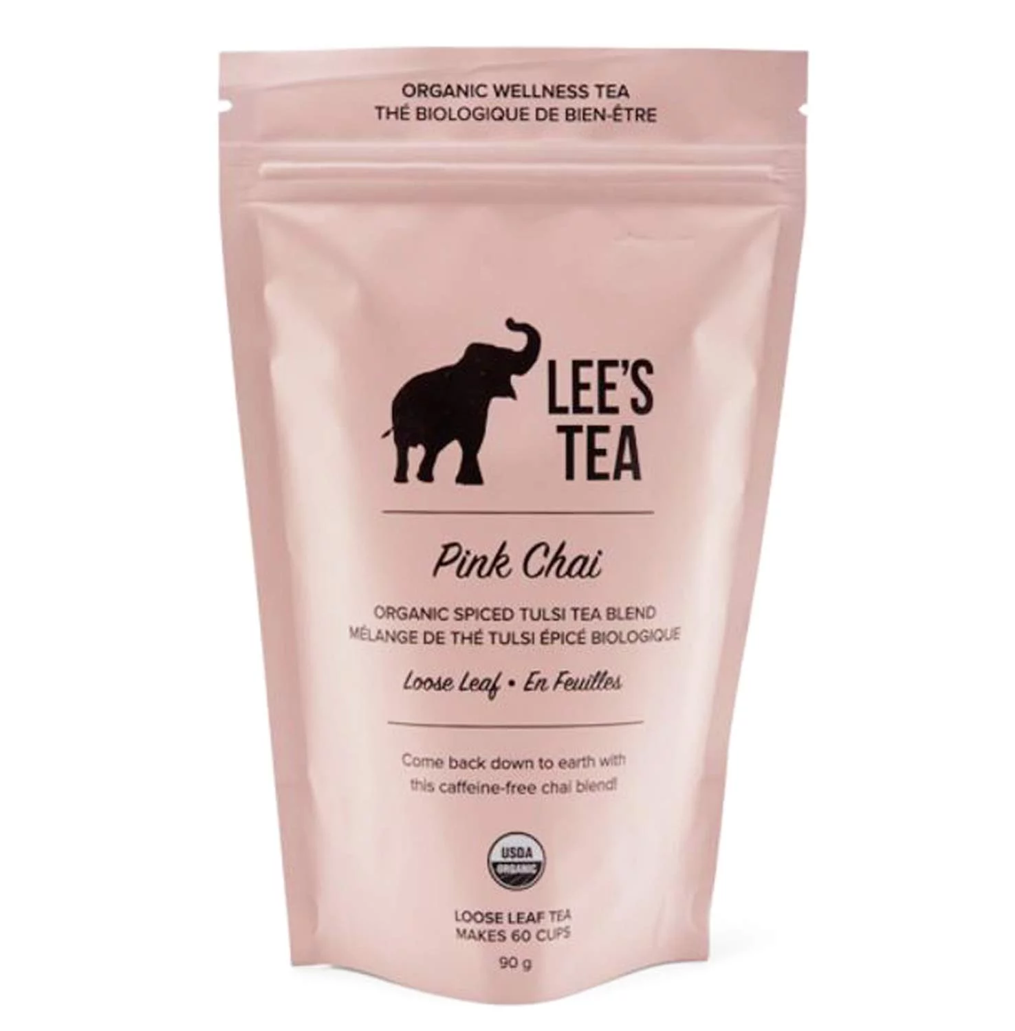 Lee's Tea Pink Chai Tea 3 Oz! Organic Spiced Tulsi Tea Blend! Caffeine Free Chai Loose Leaf Tea! Soothing, Rejuvenate And Relaxing Drink!