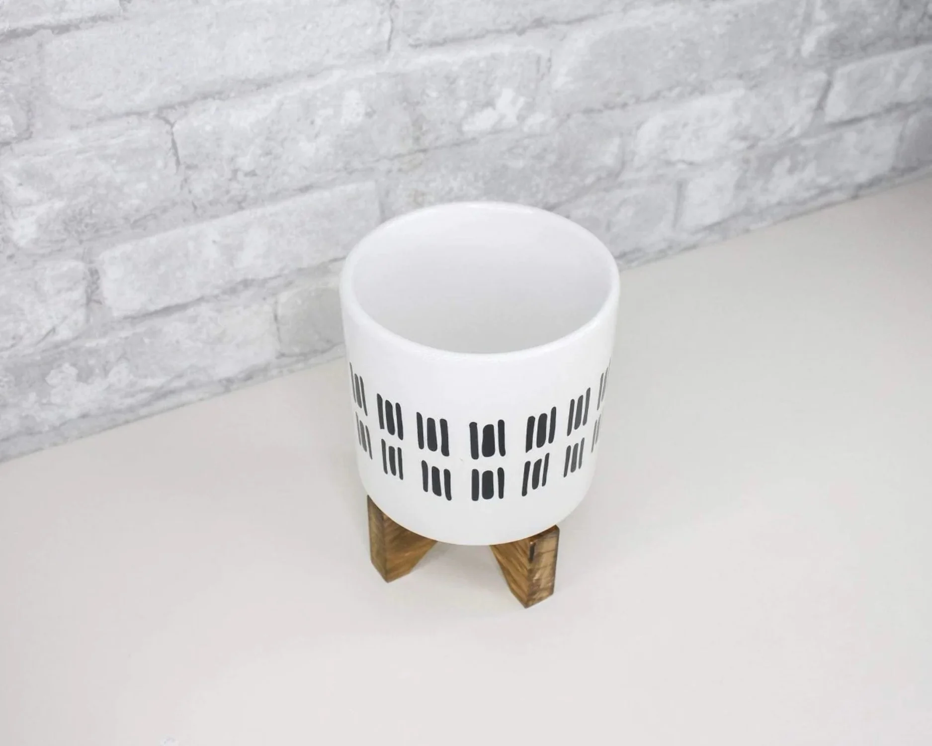 Sola Wood Flowers -Beautiful Boho Ceramic Flower Pot with Stand 4.75