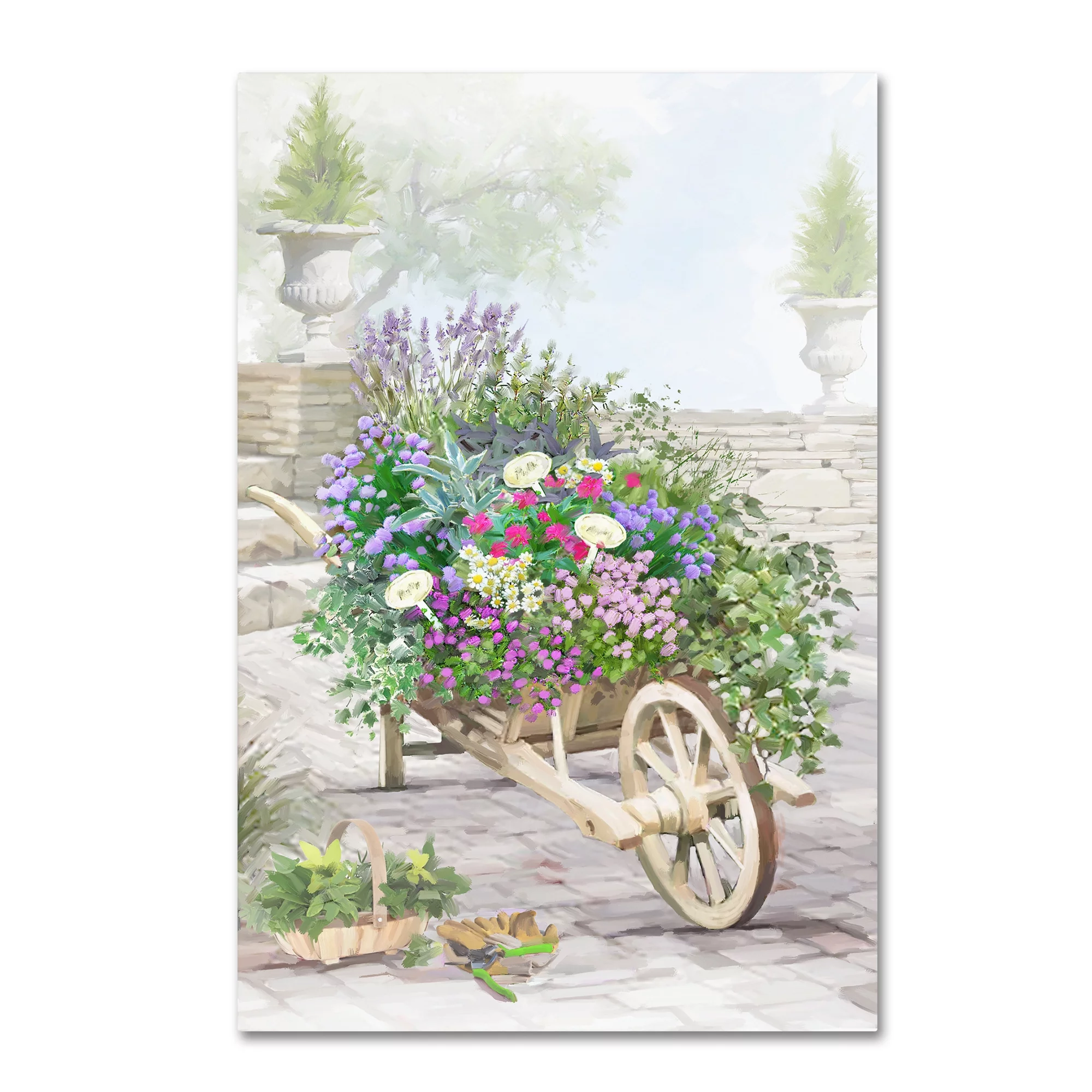 Trademark Fine Art 'Wheelbarrow Herbs' Canvas Art by The Macneil Studio