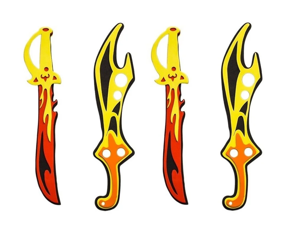 Foam Battle Toy Swords 4 Pack 16 Inch Ninja Warrior Viking Pirate Yellow Red Orange Assorted Colors Vary