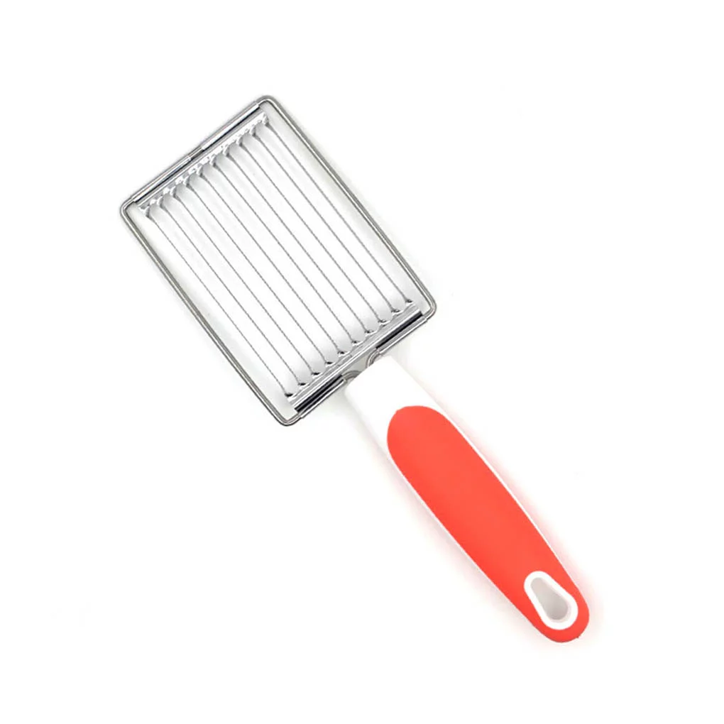 Worallymy Luncheon Meat Tomato Slicer Stainless Steel Cheese Boiled Egg Ham Tomato Potatoes Serrated Slicing Tool