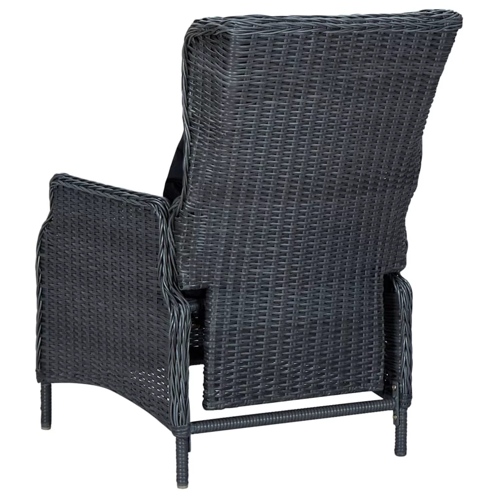 9 Piece Patio Dining Set with Cushions Poly Rattan Dark Gray