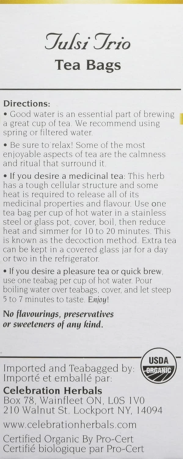 CELEBRATION HERBALS Tulsi Trio Organic 24 BAG