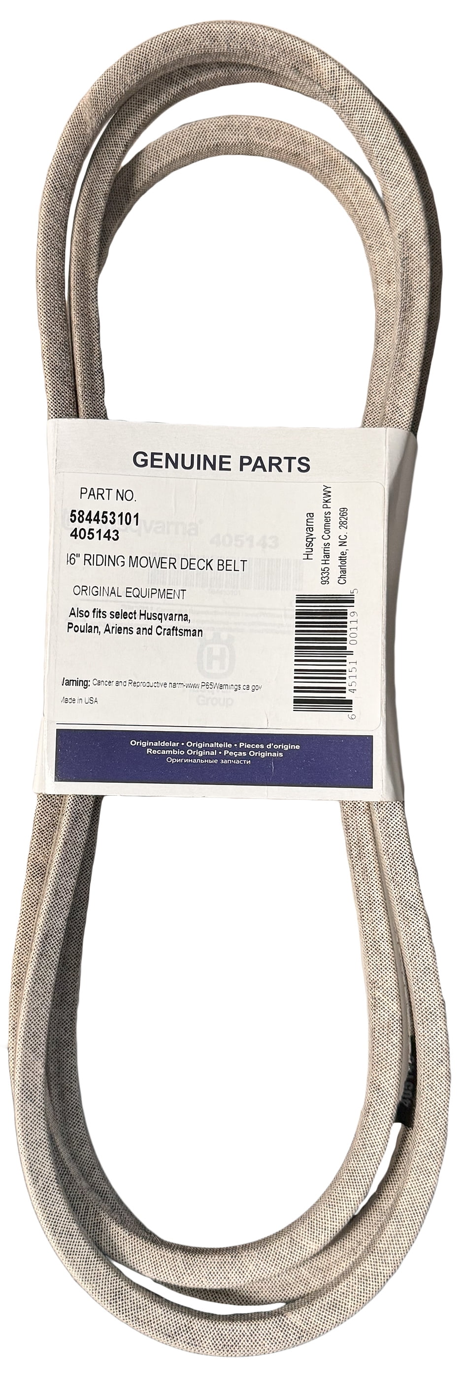 Husqvarna 46'' Deck Belt 584453101, 405143