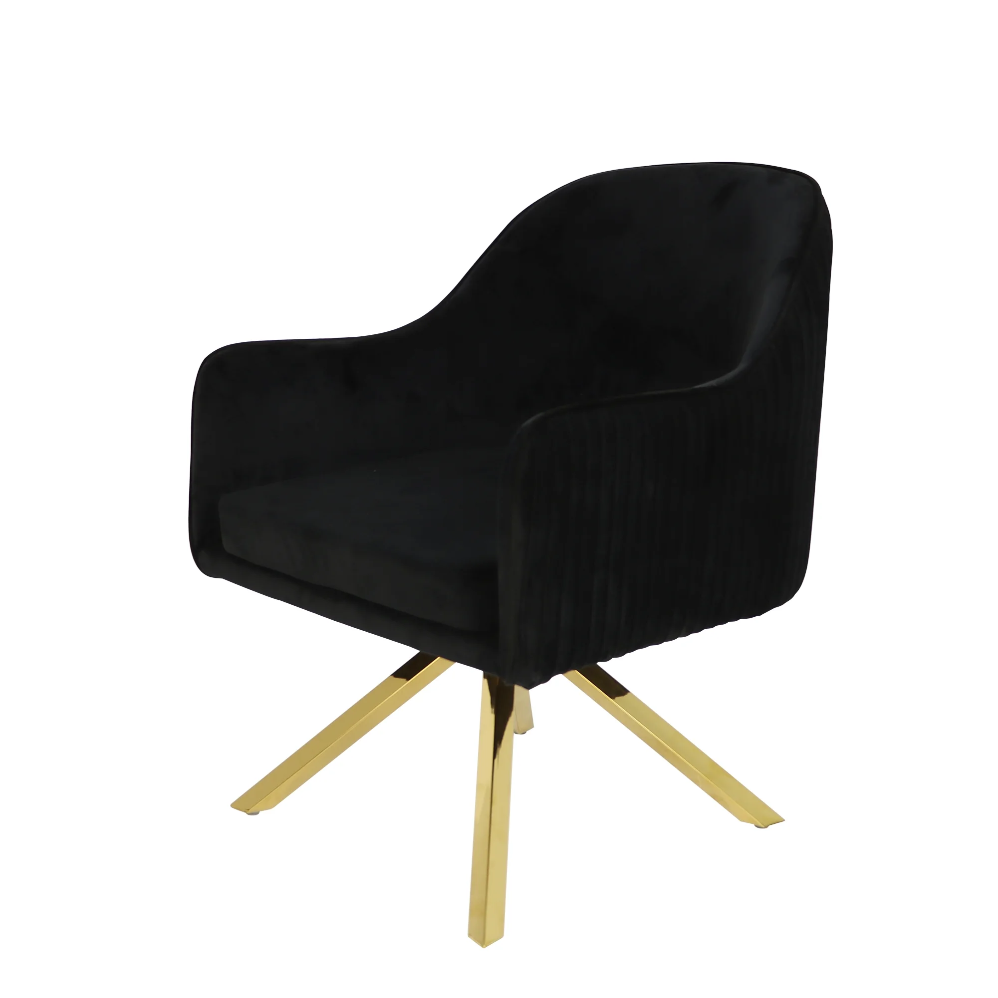 2023 Iron Gold Metal Velvet Fabric Brushed Stainless Steel Dining Chair Accent Chair