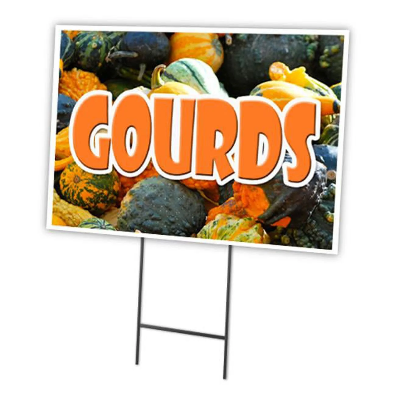 12 x 16 in. Gourds Yard Sign & Stake