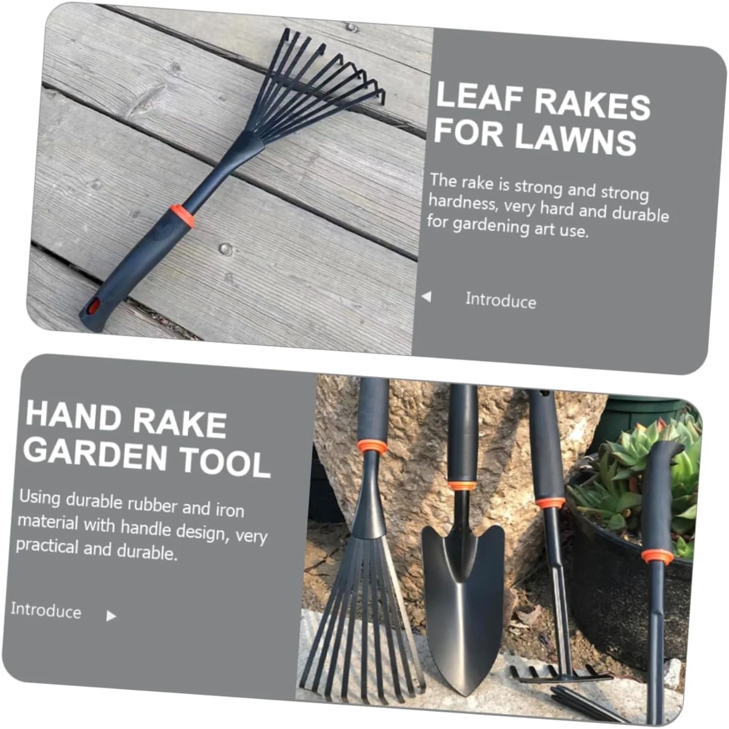 Efficient  Sturdy Small Leaf Rake Hand Tool: Heavy Duty  Ideal for Lawns  Flower Beds  and Gardens - Perfect for Small Spaces - Essential Gardening Equipment for Lawns and Flower Beds - I