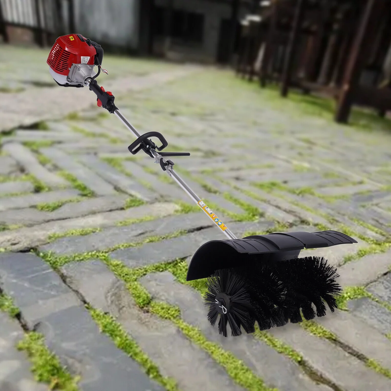 DENEST 52cc Gas Power Sweeper Blower Handheld Broom Rolling Brush Clean Turf 2-stroke