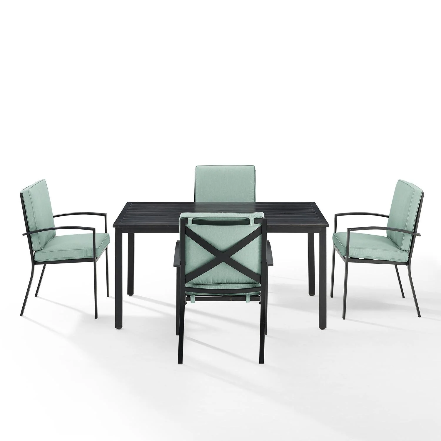 Maykoosh Zen Zone 5Pc Outdoor Metal Dining Set Mist/Oil Rubbed Bronze - Table & 4 Chairs