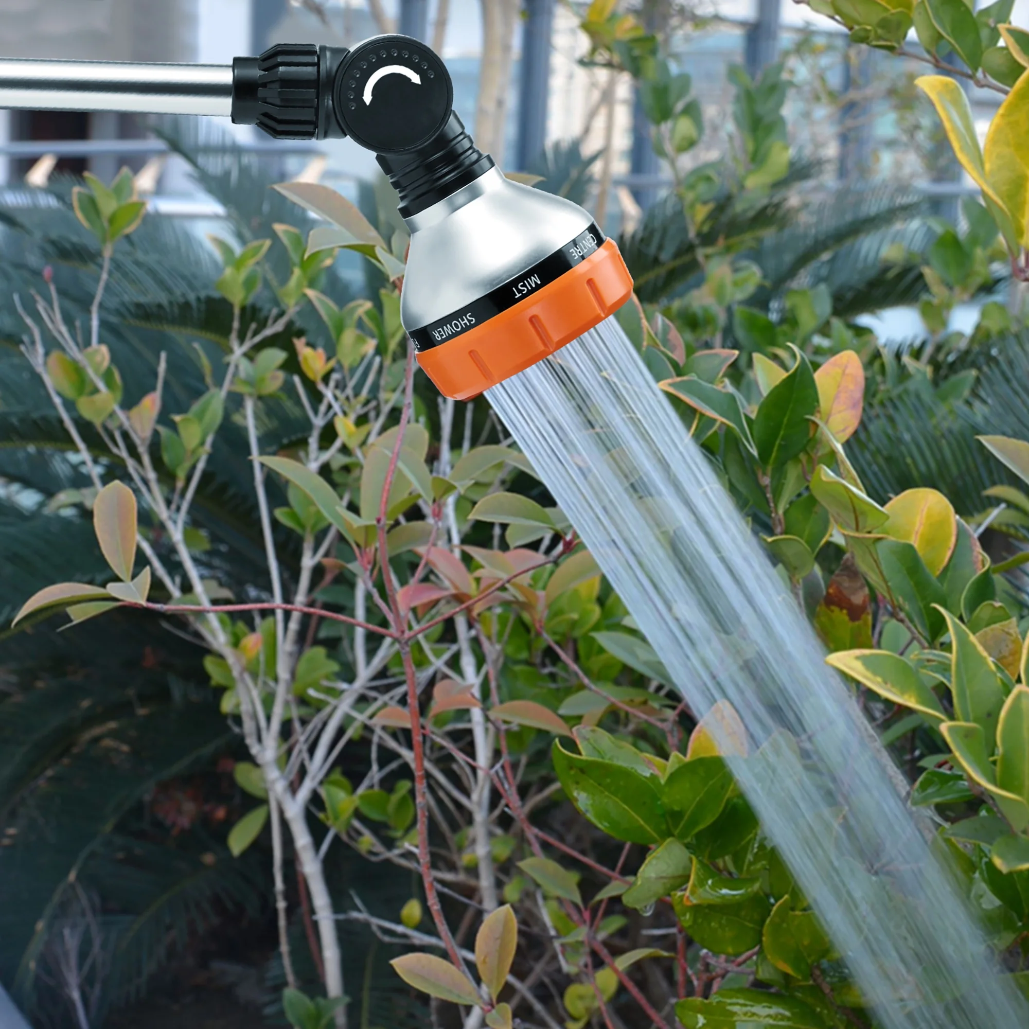 KelaJuan Garden Watering Wand, 180 Degrees Rotating Head 10 Patterns Long Hose Nozzle Sprayer