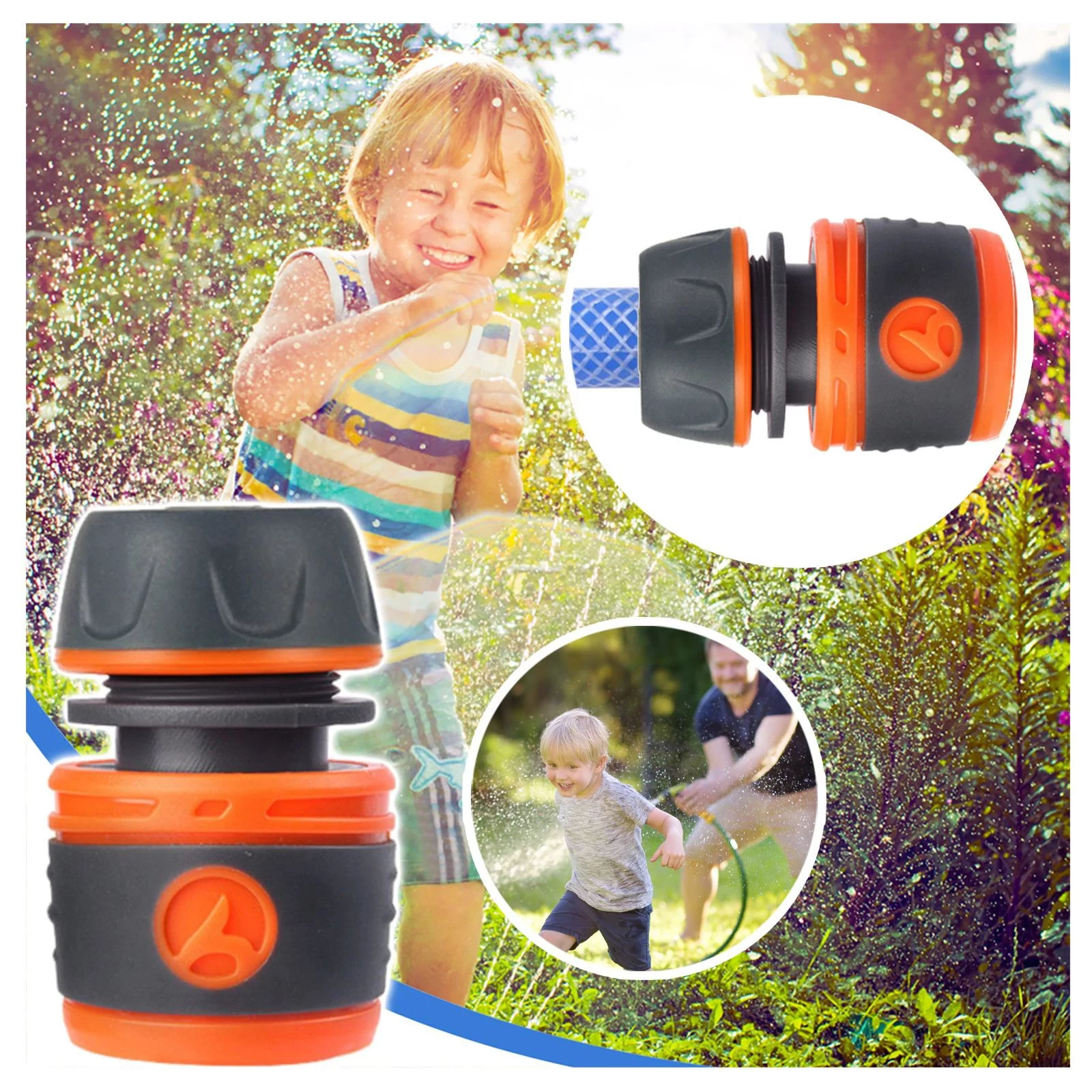 Plastic Garden Hose Connector Garden Quick Connectors Suitable For 4 Point Water Pipe (1.35cm 0.53”） Utility Tool