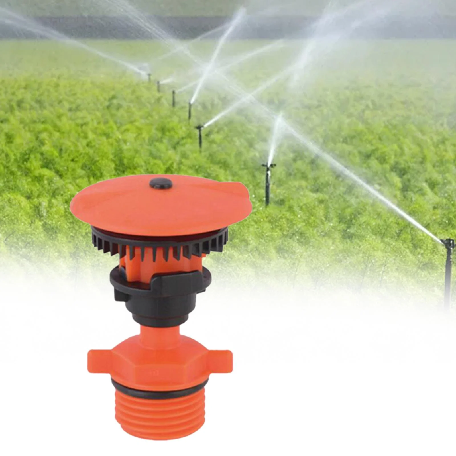Garden Watering Sprinkler 360 degree Rotating, Easy Installation, Oscillating Rotary Sprinkler Irrigation Sprinkler Nozzle for Yard Orange