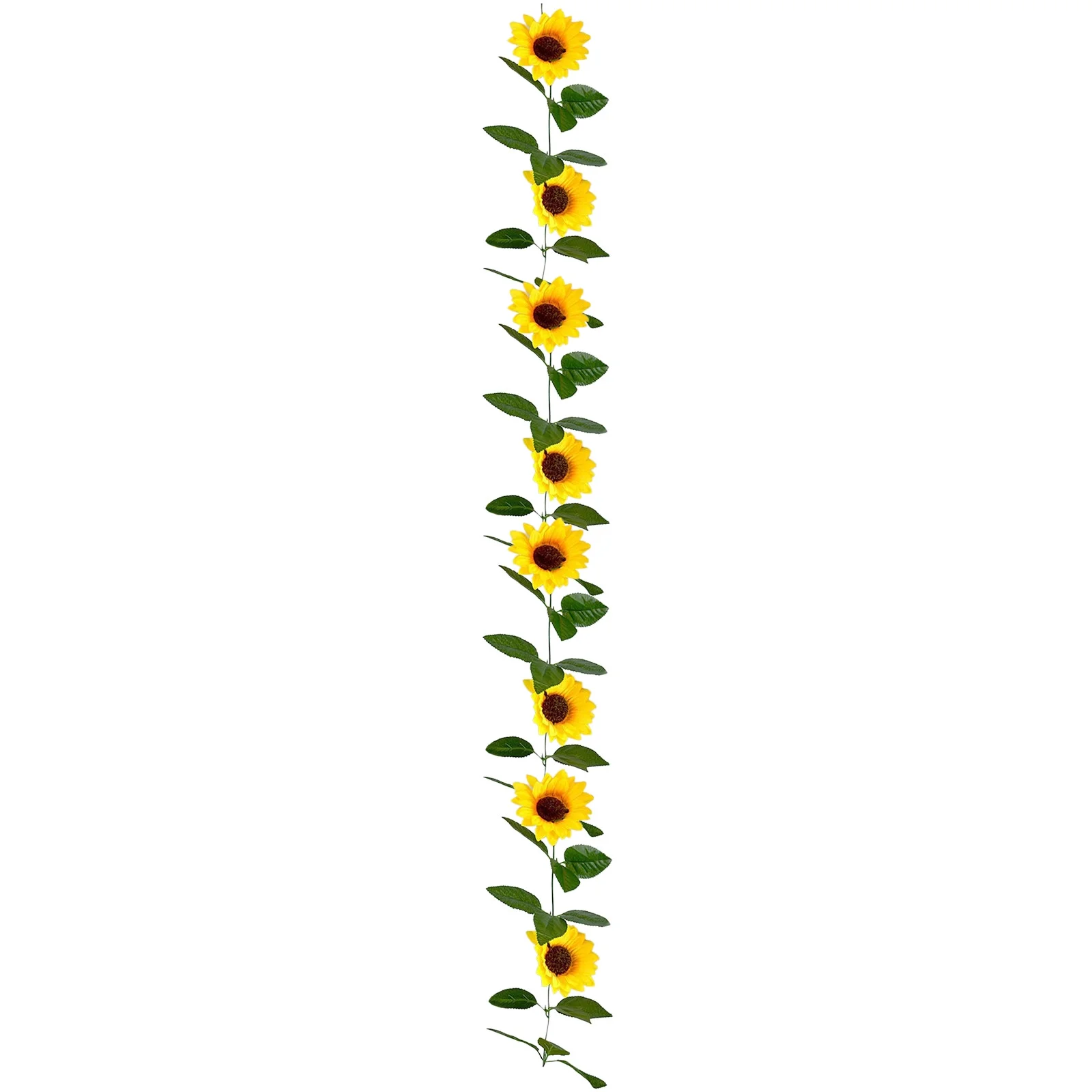 HALJEN Artificial Flowers for Outdoors Bulk Sunflower Vine Sunflower Flower Vine False Flower Vine Indoor Wall Hanging Air Conditioning Pipe Block Decorative Flower Strips with a Length of 2.4 8