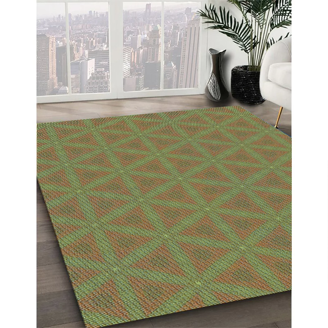 Ahgly Company Indoor Rectangle Patterned Oak Brown Area Rugs, 8' x 12'