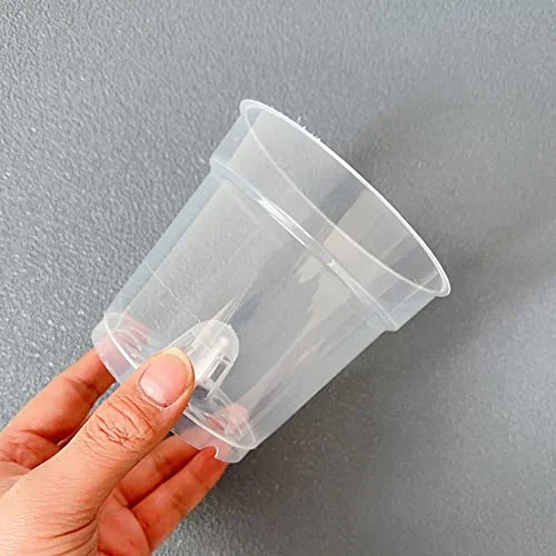 6 Pcs Transparent Plastic Plant Pots Clear Flower Pots Orchid Plant Pots Small Plastic Nursery Pots Planters for Orchids Plants Flowers