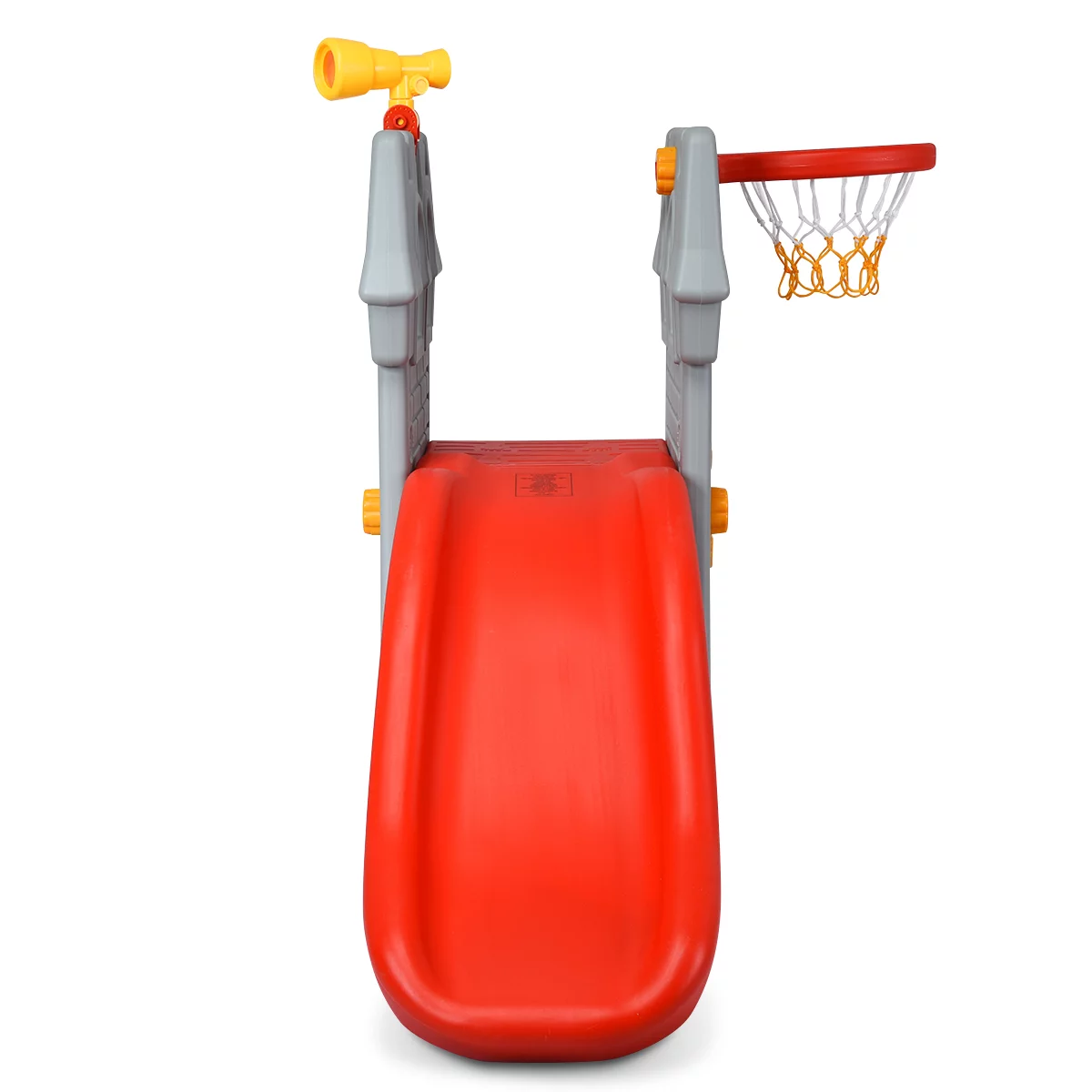 Children Castle Slide Play Slide with Basketball Hoop and Telescope Toy