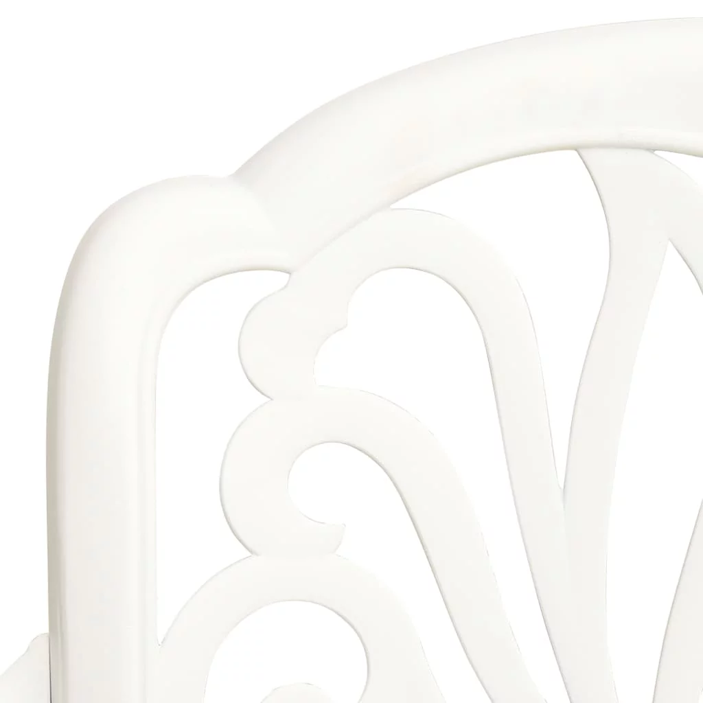 Patio Chairs 2 pcs Cast Aluminum White