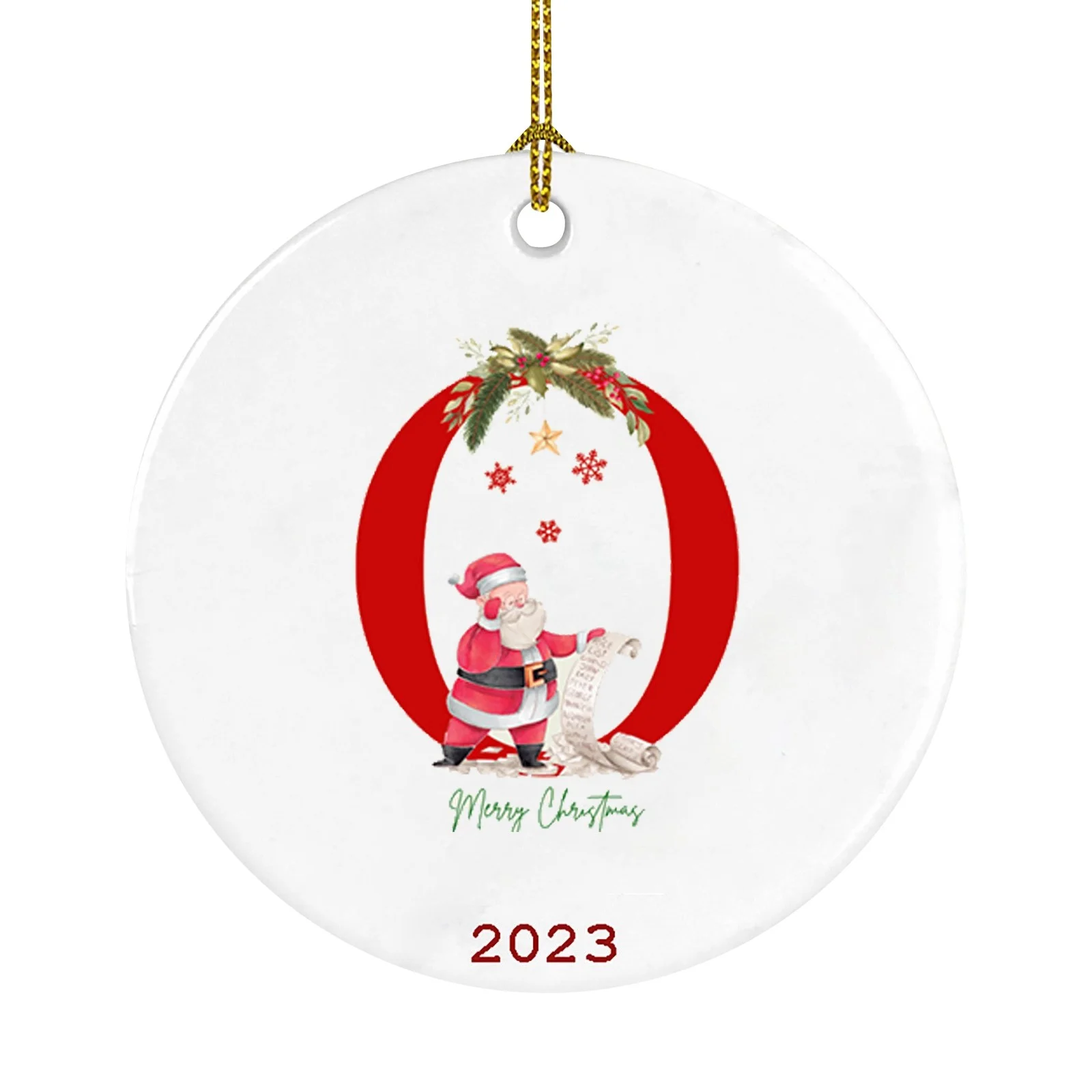 SIfdSeng Christmas Pendant Decoration Christmas Tree Car Round Acrylic Pendant Santa 26 Letter Decorations Christmas Party Decorations 1Pc Our First Fathers Day Dad and Baby