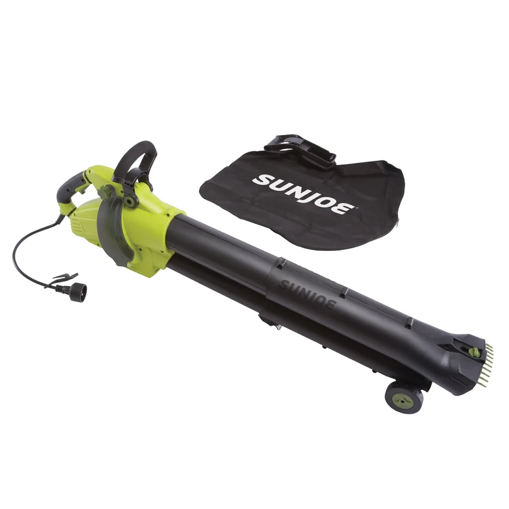 Sun Joe 3-in-1 Variable Speed Electric Leaf Blower/Vacuum/Mulcher, Leaf-Grabbing Teeth, Telescopic Frame, 12-Amp